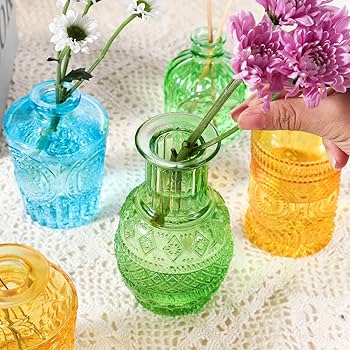 Amazon.co.jp: BIGIVACA ガラスつぼみ花瓶 花用の小さな花瓶